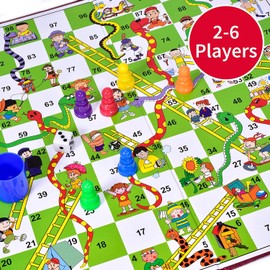 Folding Snakes and Ladders Set Traditional Board Games for Adults Kids Beginners Children Indoor Fun Ideal Box Set