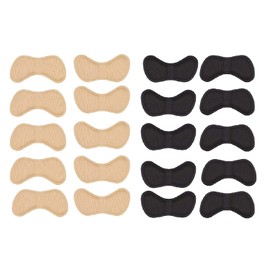 10 Pairs Heel Support, Heel Pads, Heel Insoles, Scratch Resistant and Comfortable Heel Pads (5 Pairs Black and 5 Pairs Beige)