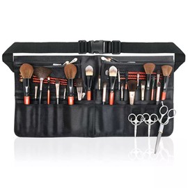 NOELAMOUR Makeup Brush Case, Waist Pouch, Large Capacity, Hair & Makeup Bag, Makeup Pouch, Makeup Pouch, For Professionals, Black