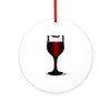 CafePress Lipstick Wine Glass Round 4" MDF Holiday Ornament