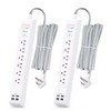 2 Pack Extension Cord 10ft Power Strip - Surge Protector