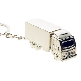 RK Gifts Semi Trailer Truck Freight liner Trucker 18 wheeler Gift Novelty Pickup Keychain Silver