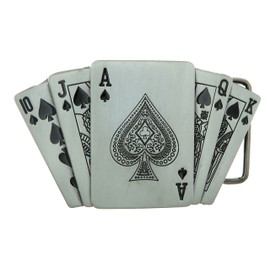Royal Straight Flush Poker Cards Lighter Holder Belt Buckle