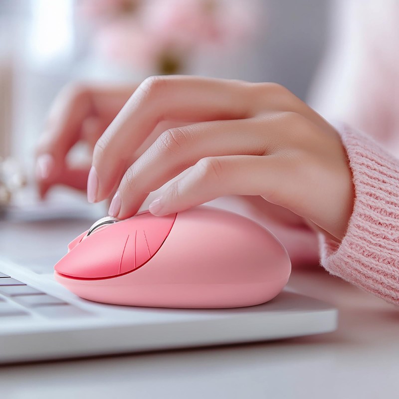 Cute Cat 2.4G USB Wireless Mouse for Women and Children,