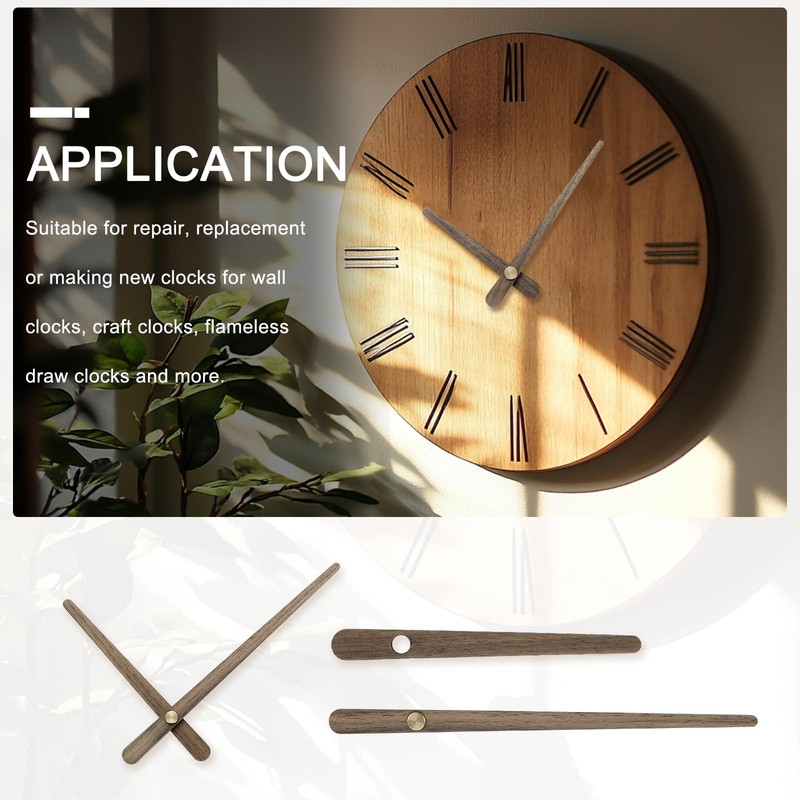 sourcing map 5 Set Wooden Clock Hands Only,Walnut Wood Clock