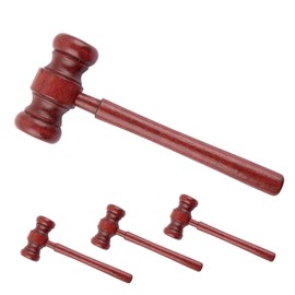 Framendino, 4 Pack Mini Wooden Gavel Prop Judge Hammers Courtroom Lawyer Judge Gavels Justice Costume Accessories for Auction Sale