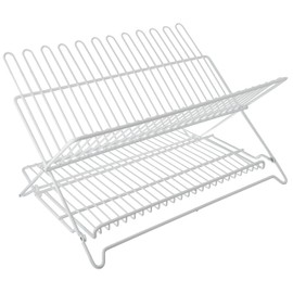 HOMEBASIX Ji-22W-3L Foldable Dish Rack, White