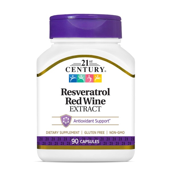 21st Century Resveratrol Red Wine Extract Capsules, 90Count