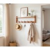 Wacloud 29Inch Wall Mounted Coat Rack with Hooks and Shelf