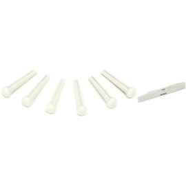 Graph Tech PP-1100-01 TUSQ Traditional Style Bridge Pin Set - White with No Dot (set of 6) + Graph Tech PQ-9280-C0 TUSQ
