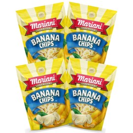 Mariani Banana Chips | Dried Fruit | Healthy Snacks for Kids & Adults | Vegan Snacks | Gluten Free Snacks | 6 Ounces (Pack of 4)