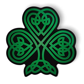 Celtic Shamrock Green and Black - 5.5" Magnet for Car Locker Refrigerator