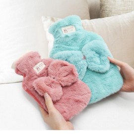 Cold-proof, insulated water bag, medium-sized hand warmer, ribbon cover, winter strong medium mint