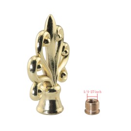 DGBRSM 2PCS Solid Lamp Finials Caps Gold Solid Lamp Finials Caps Tapped of Tops for Lamp Shade Holder Harp Lamp Finial Knob Lamp Accessories
