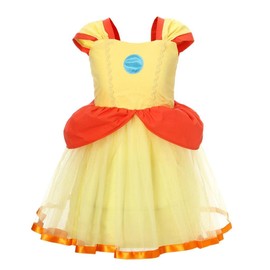 Lito Angels Princess Daisy Costume Dress Fancy Dress for Children Girls Size 5-6 Years 116 (Tag Number 140)