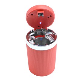 Ashtray with Lid, 4 Inch x 2.7 Inch Red Stainless Steel Car Ashtray for Smoking in Car, Office and Home (Red)