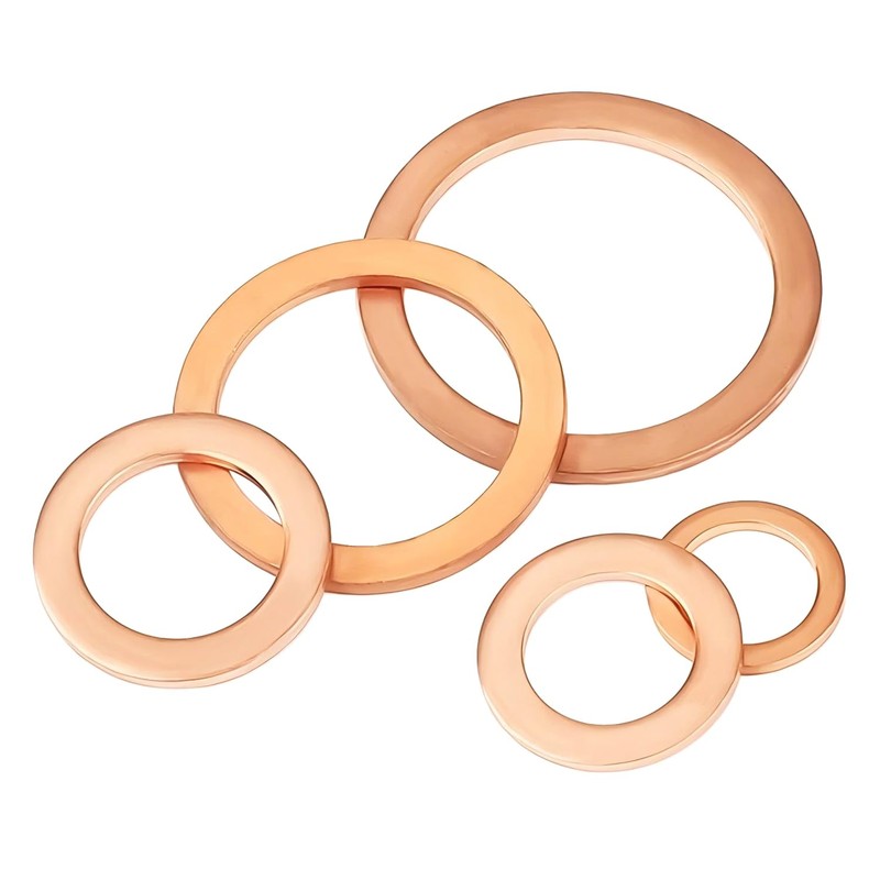 Qrity 20pcs Flat Washers Copper Flat Washers Gasket M6 Copper