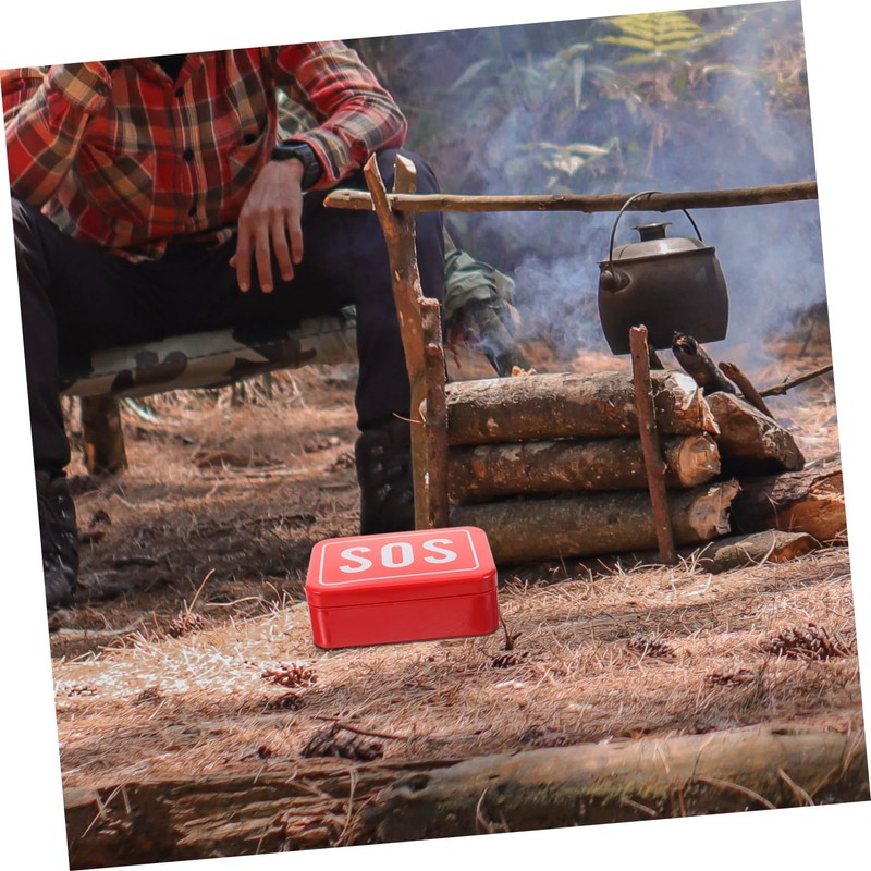 OHPHCALL Outdoor Survival Shockproof Metal Small Container Survival Supplies Case