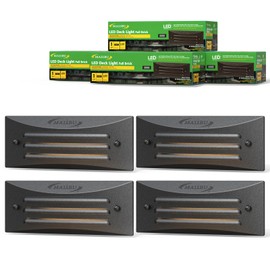 Malibu 4 PK LED Deck Light Low Voltage Landscape Lighting Outdoor Pathway Decorative Garden Dual Light for Patio Outside Landscape Walkway Stair 8406-2408-04