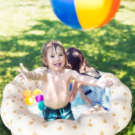 AirSwim Inflatable Baby Pool, Portable Paddling Baby Swimming Pool for Toddlers Ages 0-3 Years Girls and Boys, Indoor& Outdoor, Garden and Backyard Summer Water Party, 35.4x9.8 in (Bear Head)