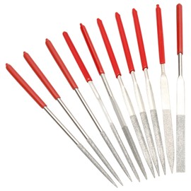 HARSKIYER 10pcs Metal File Set, 3x140mm Mini Diamond Needle File Set Fine File Tools Small Steel Files Riffler File Set for Wood Metal Jewelry Crafts Glass Stone Polishing Carving