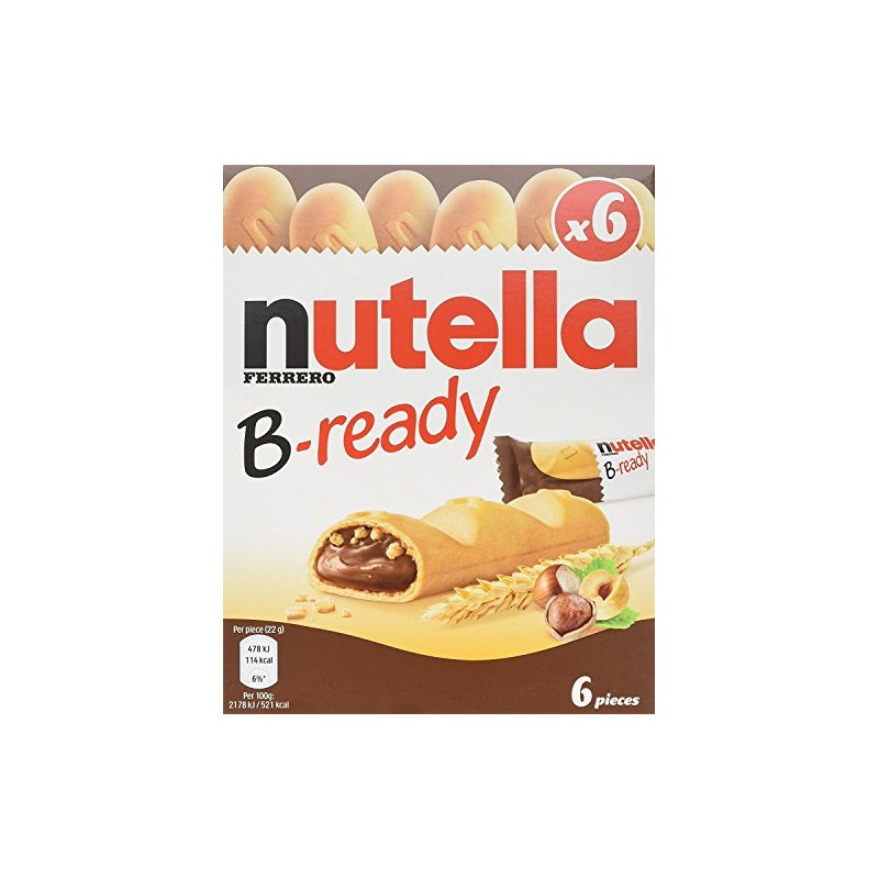 Nutella B-ready 6 bar multipack 132 g (Pack of 2)
