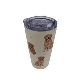 PETBELLA Golden Retriever Insulated Tumbler with Lid 16 oz Stainless Steel Vacuum Insulated Double Wall Travel Thermos Tumbler Dog Breed Design Thermos Mug with Splash Proof Lid