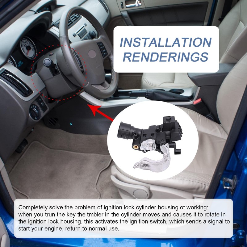 Ignition Lock Housing Replacement For Ford Escape 2008-2012, Focus 2008-2011,