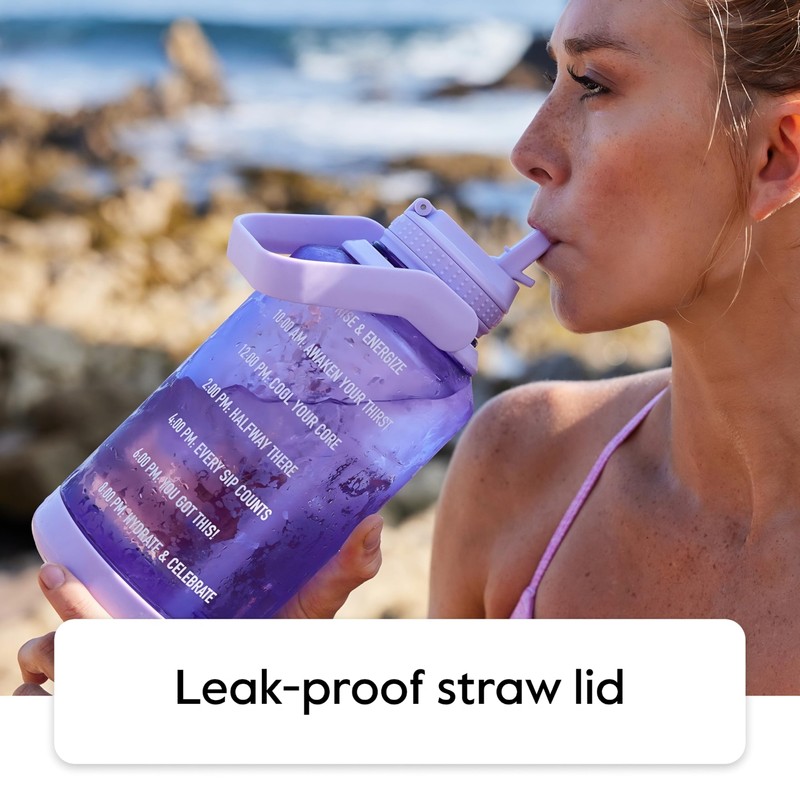 Takeya Tritan 64 oz Motivational Water Bottle with Straw Lid
