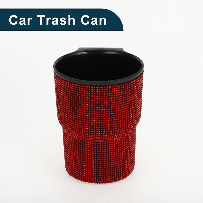 TUCKBOLD Car Trash Can Portable Seat Back Trash Bin Red