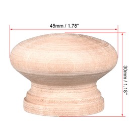 sourcing map Round Wood Knobs,15Pcs 45mm Dia Cabinet Furniture Kitchen Pulls Handles for Dresser Drawer Wardrobe, Wood