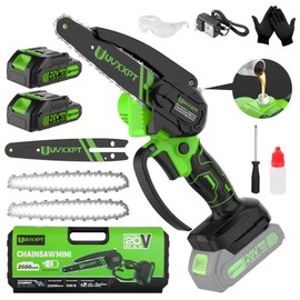 KYLECAIT 8 Inch Cordless Mini Chainsaw – 21V Battery Handheld, 2x2600mAh | Auto Oiler, Portable Electric Chainsaw Safety Lock for Tree Trimming/Wood Cutting/Gardening/DIY(8-in-2 batteries)