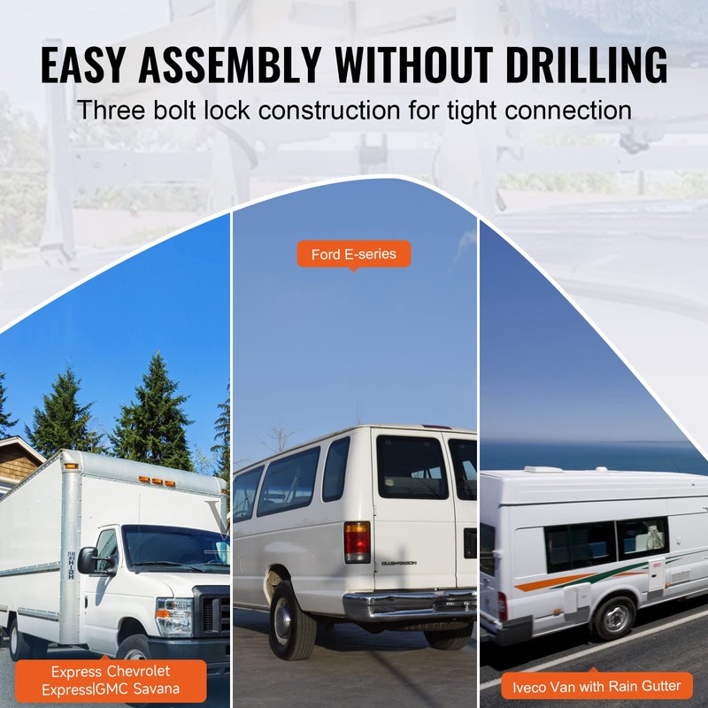 VEVOR Ladder Racks for Van, 40.2 inch-74.8 inch Adjustable Van