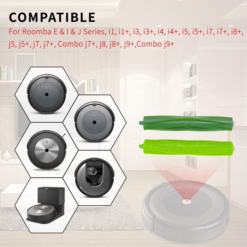1 Set Rubber Roller brush Compatible for Roomba E &