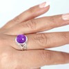 Jeweloporium 925 Sterling Silver Ring for Women Purple Natural Amethyst