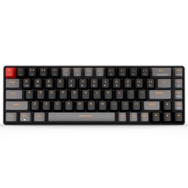 Qisan Teclado mecánico para juegos de modo dual 2.4G/BT Teclado inalámbrico con interruptor rojo Mini diseño (60% teclado) 68 teclas Teclado de computadora Diseño EE.UU. | PC para juegos | Teclado