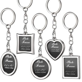 Tatuo 10 Pieces Photo Frame Keychain Metal Frame Keychain, Heart Keyring with Locket Photo Frame for Wedding Gifts