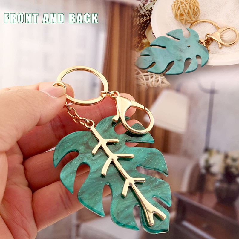 Leaf Keychain Acrylic Keychains Metal Keychain Leaf Shape Metal Keychain