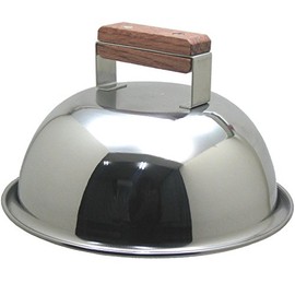 Endo Shoji (Endo Shoji) TKG Iron Plate Steak Cover with Wooden Handle, Size: Inner Diameter 150 x Inner Height 55 mm, Round, Made of Rust-Resistant Stainless Steel for Hygienic Use, Commercial PSTD2