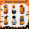 Lacabin 6 Pcs Halloween Wooden Pumpkin Table Centerpieces, Rustic Fall