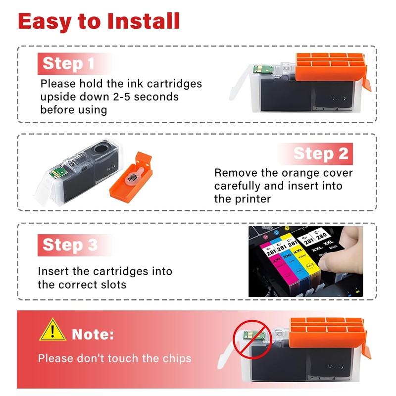 PGI-280XXL/CLI-281XXL Replacements for Canon 280 281 Ink Cartridges Combo Pack