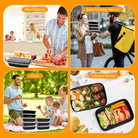 EnthuLove Meal Prep Containers, BPA-Free Reusable Food Prep Containers with Lids, Freezer Containers 1 Compartment, 25 Pack Stackable Microwavable 28oz Takeaway Lunch Boxes with Lids