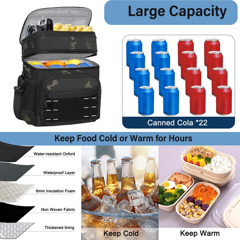 Lunch Box Cooler Bag - Insulated Tactical Lunchbox for Men