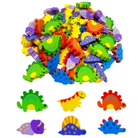 ZAKVOOR 60 Pack Dinosaur Pencil Erasers Bulk for Classroom, Party Favor, Gift Filling, Home School Work Reward