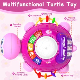 Ussybaby Baby Toys 6 to 12 Months,Infant Light up Music Toys, Phone Toy,Crawling Baby Girl Toys 7 8 9 10 11 Months 1-2 Year Old Toys Infant Baby Girl Gift (Pink)