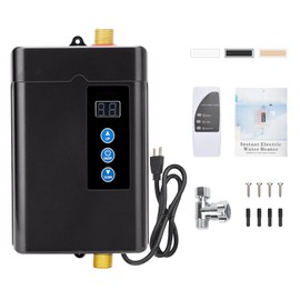 Tankless Water Heater Electric,110v 3000w Instant Water Heater with Remote Control, Water Temperature Regulating and Adjustable Temperature, LCD Digital Display for Kitchen and Bathroom,Black