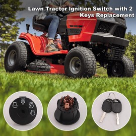 Erato Lawn Mower Ignition Starter Switch Lawn Tractor Ignition Switch with 2 Keys Lawnmower Ignition Starter Replacement 532193350, 193350, 6900 49P1