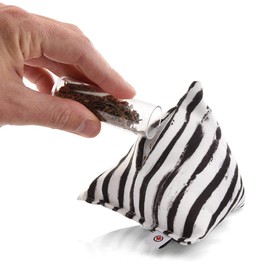 CanadianCat Company Cuddly cushion pyramid XL zebra with valerian for cats