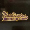 UW WASHINGTON HUSKIES vintage iron on embroidered patch 4” x