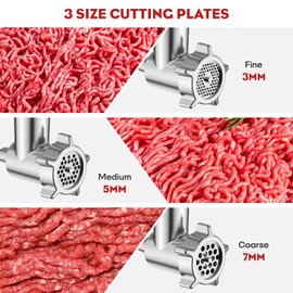 Meat Grinder & Stainless Steel Slicer Shredder Attachment for Kitchenaid Stand Mixer - Sausage Stuffer, Food Slicer, Shredder, Cheese Grater & Salad Maker by Cofun